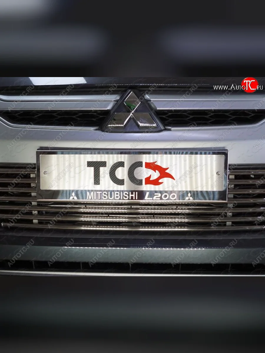 Рамка гос. номера ТСС Тюнинг Mitsubishi L200 5 KK,KL рестайлинг (2018-2022) (нержавейка)  в Керчи Республика Крым