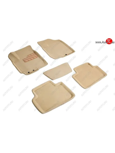 Комплект ковриков салона (ворсовые, 3D) SEINTEX (Бежевый) KIA Cerato 2 TD седан (2008-2013)