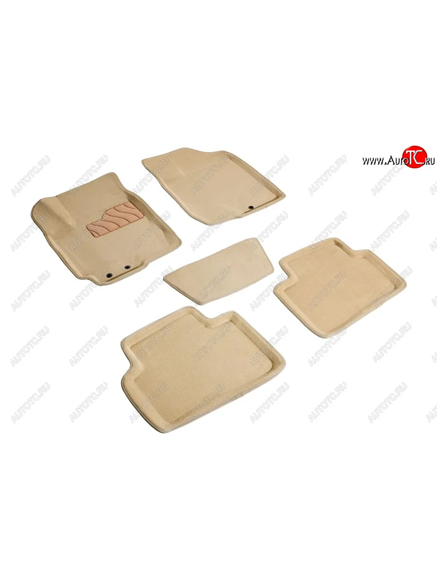 Комплект ковриков салона (ворсовые, 3D) SEINTEX KIA Cerato 2 TD седан (2008-2013) (Бежевый)  в Керчи Республика Крым
