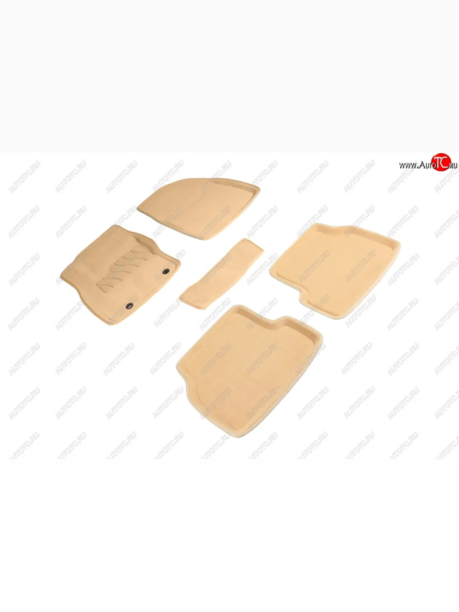 Комплект ковриков салона (ворсовые, 3D) SEINTEX Ford Focus 2 универсал дорестайлинг (2004-2008) (Бежевый)  с доставкой в г. Керчь