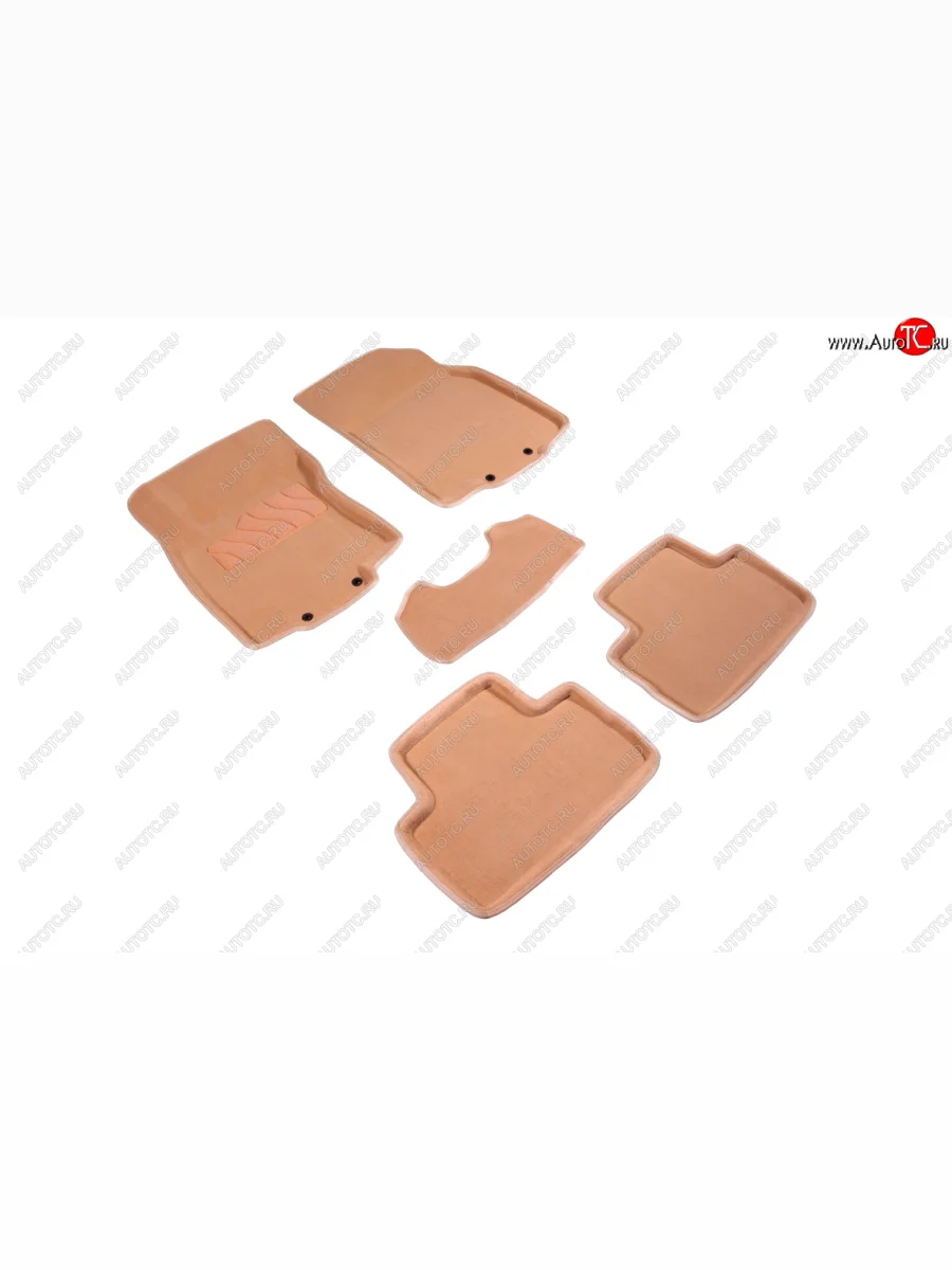 Комплект ковриков салона (ворсовые, 3D) SEINTEX Nissan Qashqai 2 J11 дорестайлинг (2013-2019) (Бежевый)  в Перми Пермском крае