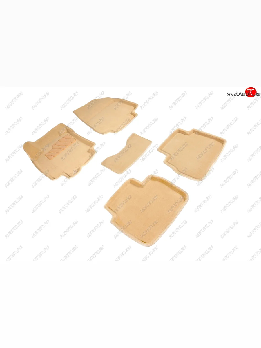 Комплект ковриков салона (ворсовые, 3D) SEINTEX Nissan Tiida 1 C11 хэтчбэк дорестайлинг, Япония (2004-2007) (Бежевый)  в Керчи Республика Крым