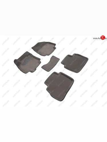 Комплект ковриков салона (ворсовые, 3D) SEINTEX (Серый) Nissan Tiida 1 C11 хэтчбэк дорестайлинг, Япония (2004-2007)