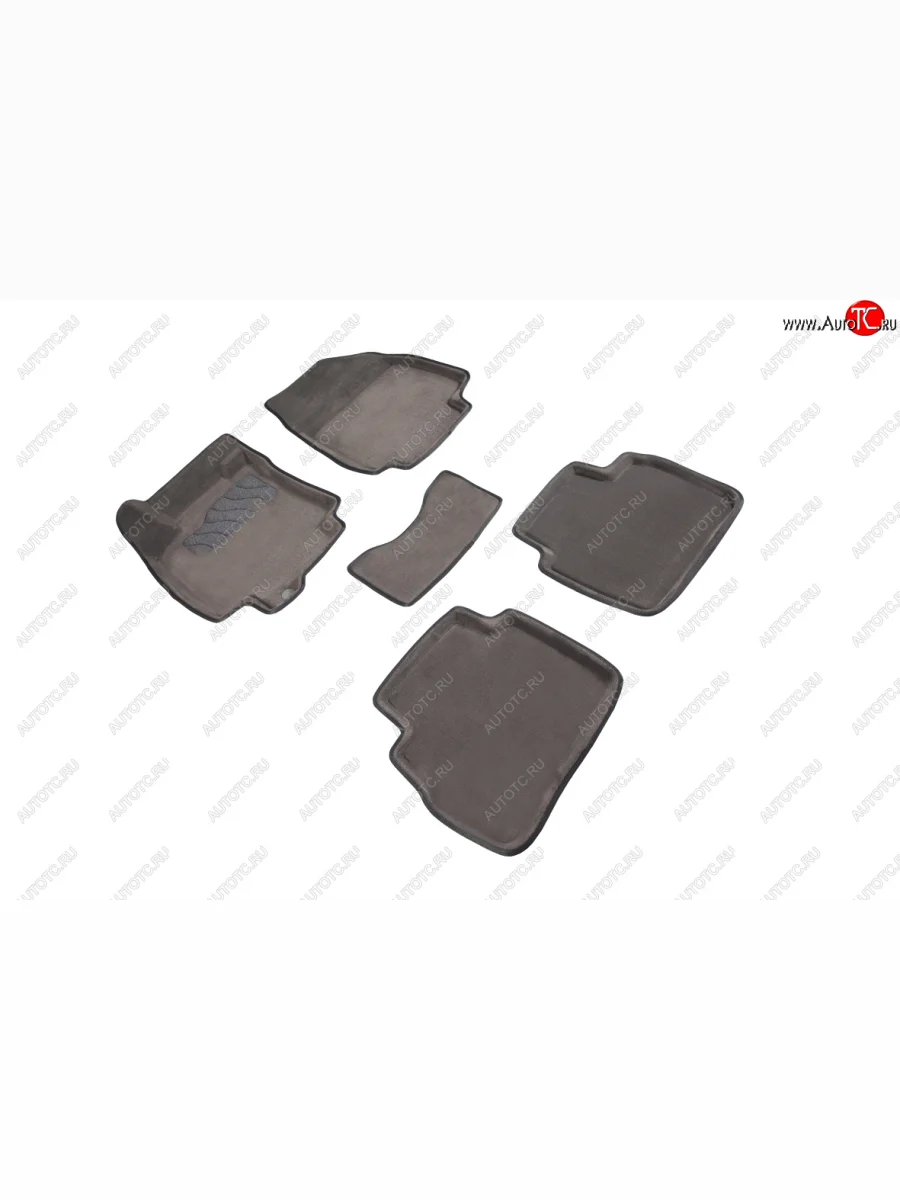 Комплект ковриков салона (ворсовые, 3D) SEINTEX Nissan Tiida 1 C11 хэтчбэк дорестайлинг, Япония (2004-2007) (Серый)  в Керчи Республика Крым
