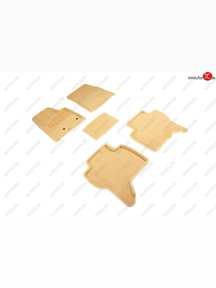 Комплект ковриков салона (ворсовые, 3D) SEINTEX Mitsubishi Pajero 4 V90 дорестайлинг (2006-2011) (Бежевый)  в Перми Пермском крае