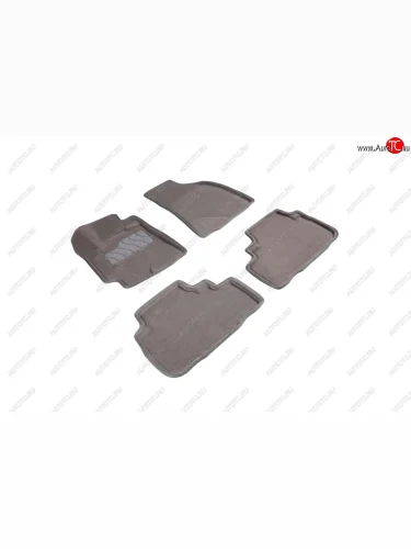 Комплект ковриков салона (ворсовые, 3D) SEINTEX (Серый) Toyota Highlander XU40 рестайлинг (2010-2013)
