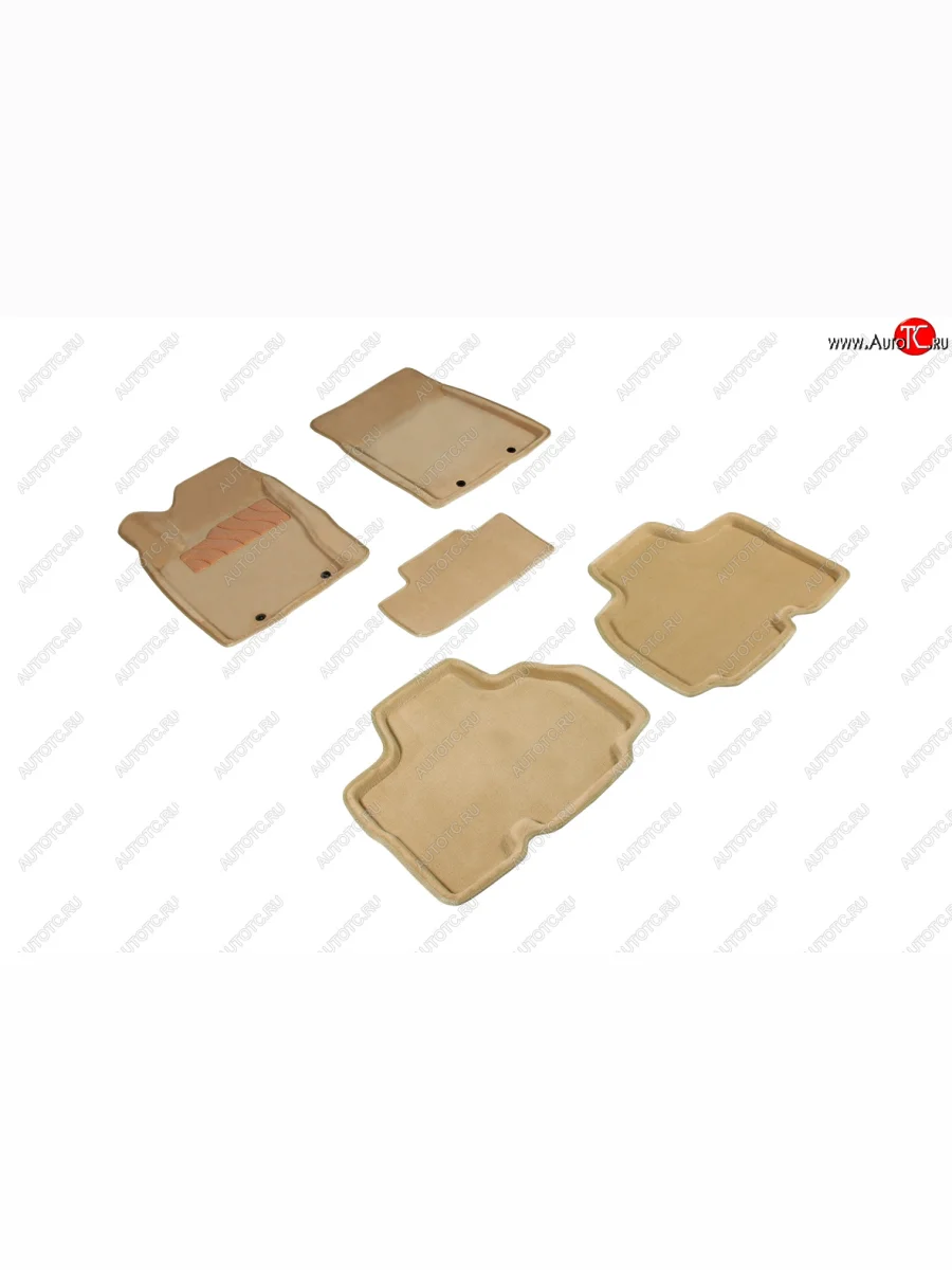Комплект ковриков салона (ворсовые, 3D) SEINTEX SSANGYONG Kyron рестайлинг (2007-2016) (Бежевый)  с доставкой в г. Пермь