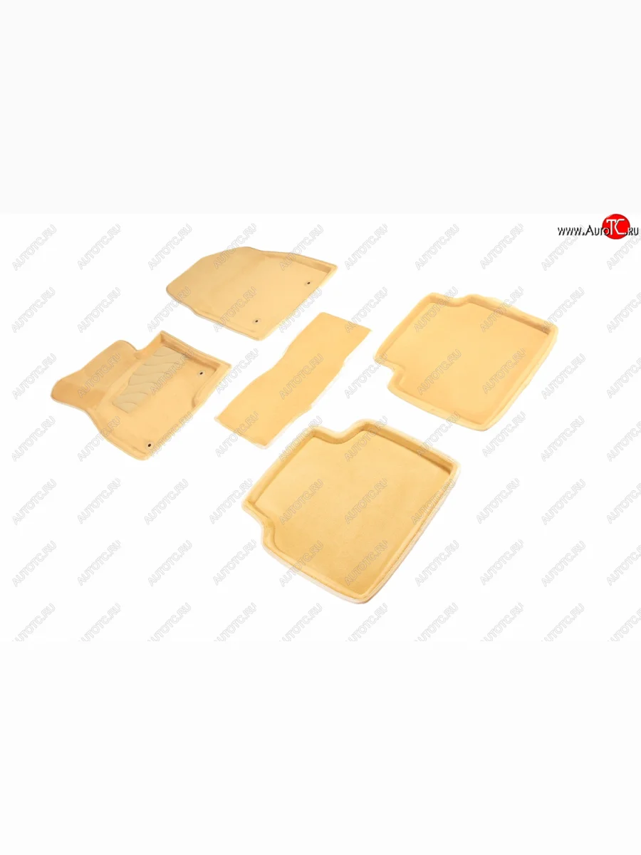 Комплект ковриков салона (ворсовые, 3D) SEINTEX Mazda 6 GJ 2-ой рестайлинг универсал (2018-2025) (Бежевый)  с доставкой в г. Пермь