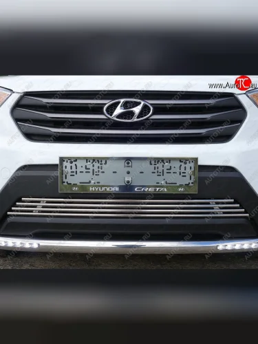 Рамка гос. номера ТСС Тюнинг (нержавейка) Hyundai Creta GS дорестайлинг (2015-2019)