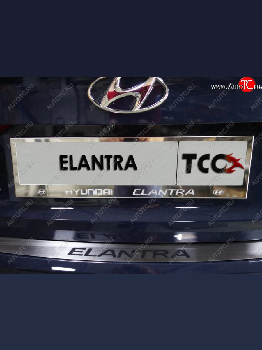 Рамка гос. номера ТСС Тюнинг Hyundai Elantra AD дорестайлинг (2016-2019) (нержавейка)  в Керчи Республика Крым