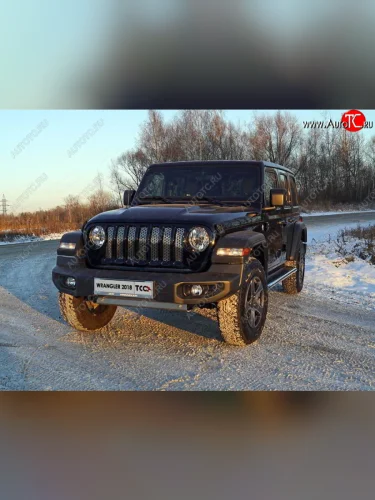 Рамка гос. номера (5 дв.) ТСС Тюнинг (нержавейка) Jeep Wrangler JL 3 дв. дорестайлинг (2018-2024)