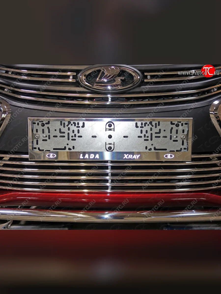 Рамка гос. номера ТСС Тюнинг Лада ВАЗ XRAY (2016-2022) (нержавейка)  в Керчи Республика Крым