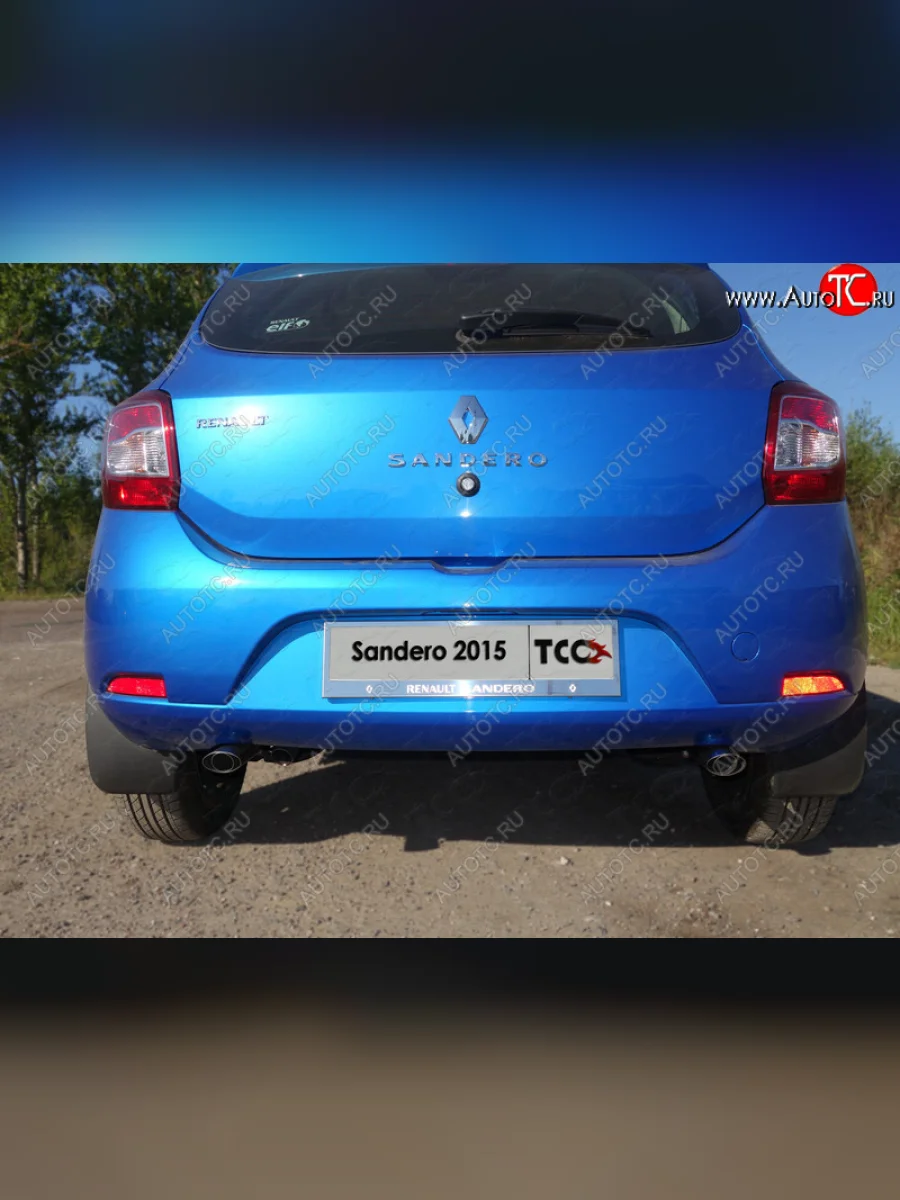 Рамка гос. номера ТСС Тюнинг Renault Sandero 2 дорестайлинг (2014-2018) (нержавейка)  в Самаре Самарской области