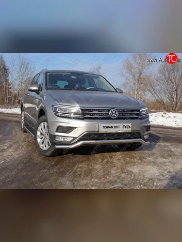 Рамка гос. номера ТСС Тюнинг (нержавейка) Volkswagen Tiguan Mk2 дорестайлинг (2016-2020)