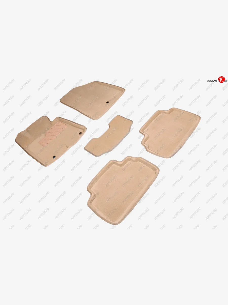 Комплект ковриков салона (ворсовые, 3D) SEINTEX KIA Ceed 2 JD дорестайлинг, хэтчбэк (2012-2015) (Бежевый)  с доставкой в г. Керчь