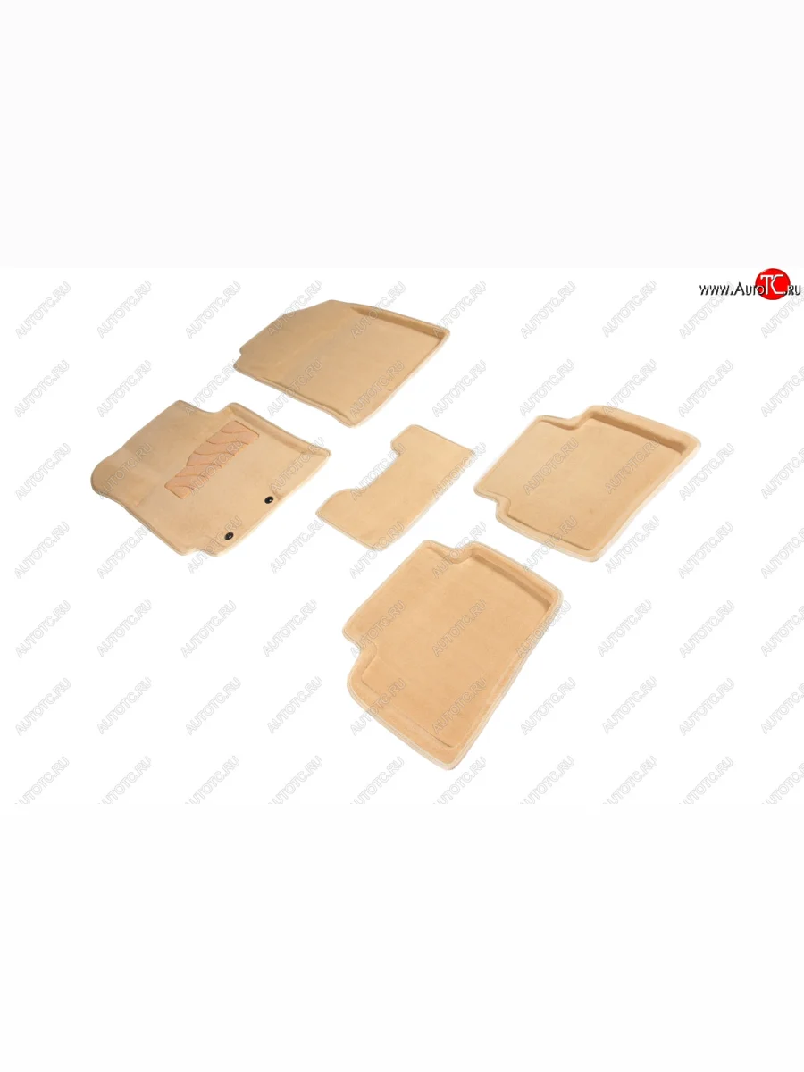 Комплект ковриков салона (ворсовые, 3D) SEINTEX Hyundai Solaris HCR седан дорестайлинг (2017-2020) (Бежевый)  с доставкой в г. Керчь