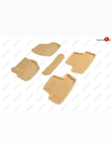 Комплект ковриков салона (ворсовые, 3D) SEINTEX (Бежевый) Volvo XC60  дорестайлинг (2008-2013)