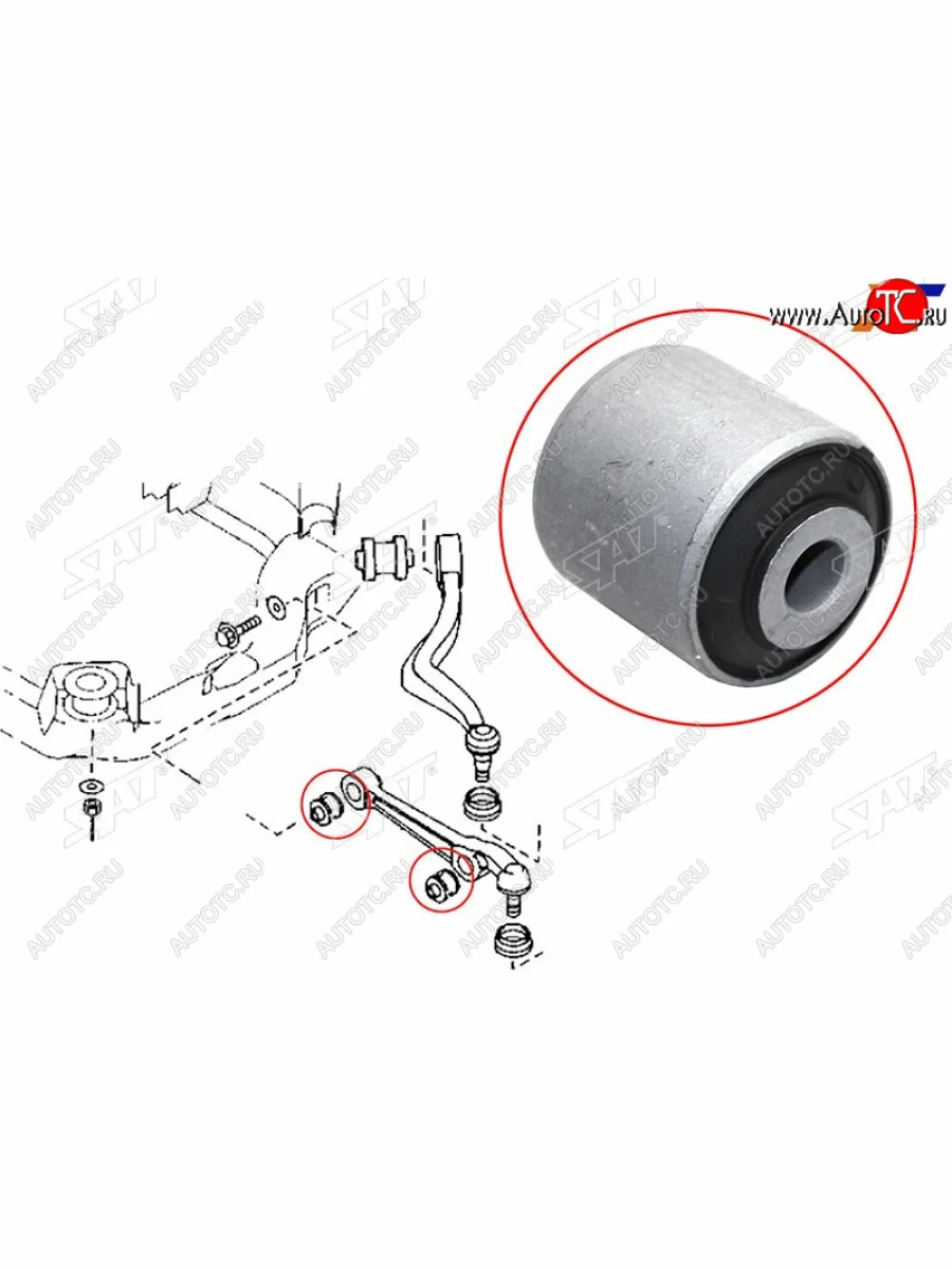 Сайлентблок рычага нижний прямого (ближ к шар) FR-FL SAT Mazda 6 GG лифтбэк дорестайлинг (2002-2005)  в Воронеже Воронежской области