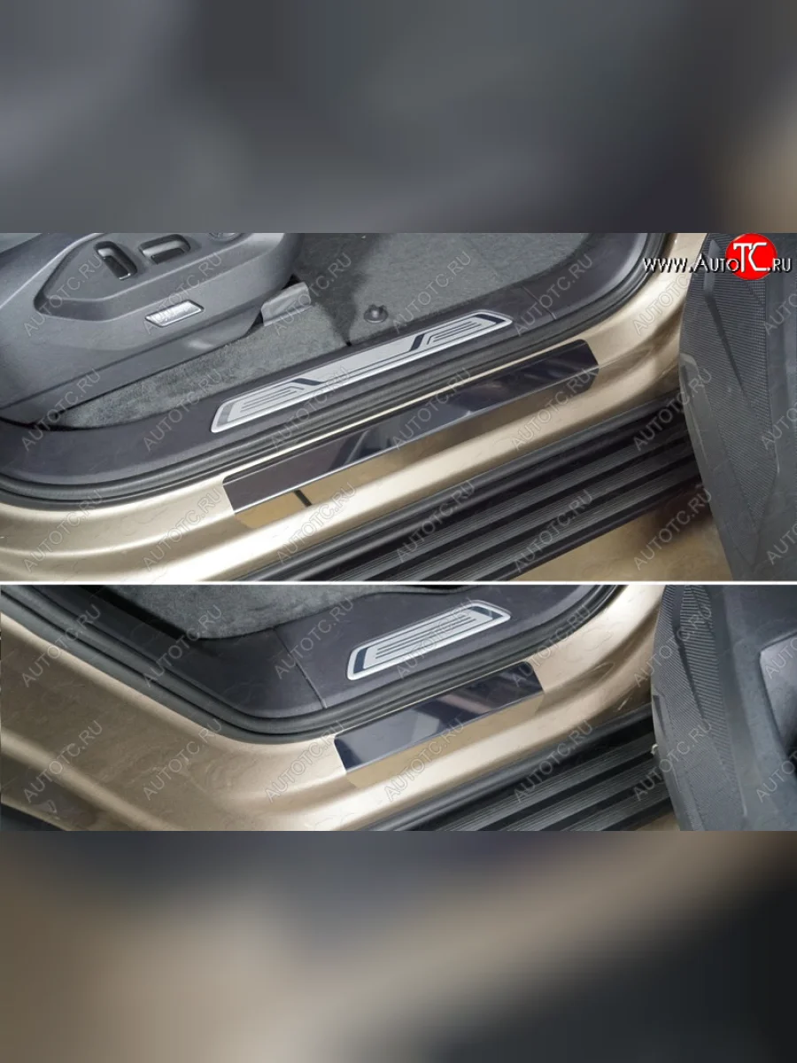 Накладки на пороги ТСС Тюнинг Volkswagen Touareg 3 CR дорестайлинг (2018-2022) (лист зеркальный)  в Керчи Республика Крым