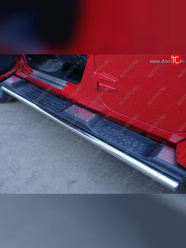 Накладки на пороги ТСС Тюнинг (шлифованные) Jeep Wrangler JK 3 дв. дорестайлинг (2006-2010)