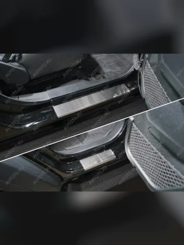 Накладки на пороги ТСС Тюнинг (лист шлифованный) Jeep Wrangler JL 3 дв. дорестайлинг (2018-2024)