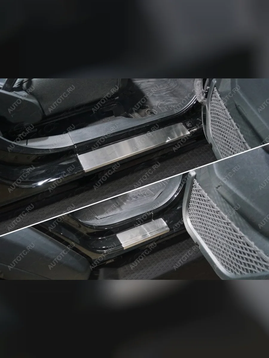 Накладки на пороги ТСС Тюнинг Jeep Wrangler JL 3 дв. дорестайлинг (2018-2024) (лист шлифованный)  в Керчи Республика Крым