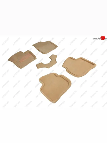 Комплект ковриков салона (ворсовые, 3D) Seintex (Бежевый) Skoda Rapid NH3 рестайлинг лифтбэк (2017-2020)