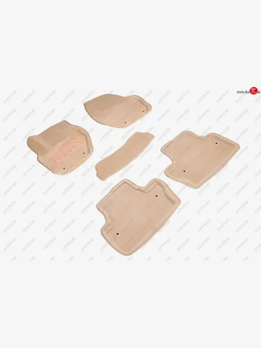 Комплект ковриков салона (ворсовые, 3D) Seintex (Бежевый) Volvo S60 FS седан дорестайлинг (2010-2013)