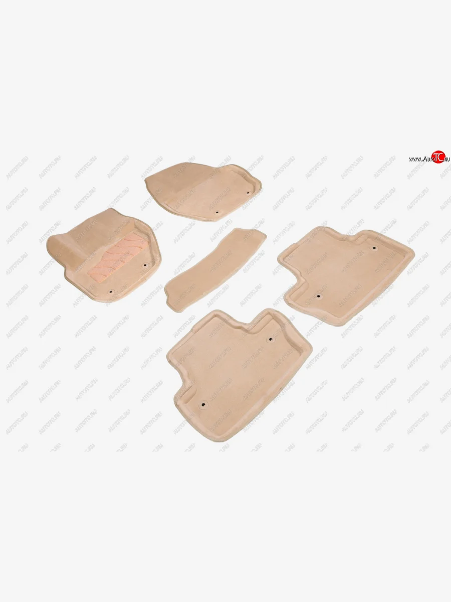 Комплект ковриков салона (ворсовые, 3D) Seintex Volvo S60 FS седан дорестайлинг (2010-2013) (Бежевый)  в Керчи Республика Крым