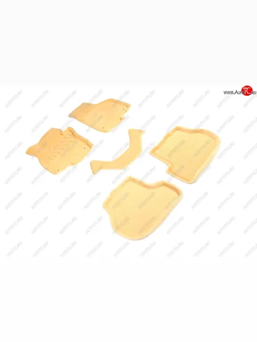 Комплект ковриков салона (ворсовые, 3D) Seintex (Бежевый) Volkswagen Golf 6 Mk6 хэтчбэк 5 дв. (2008-2014)