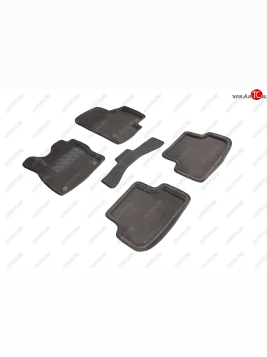 Комплект ковриков салона (ворсовые, 3D) Seintex (Серый) Volkswagen Golf 7 Mk7 хэтчбэк 5 дв. дорестайлинг (2012-2017)