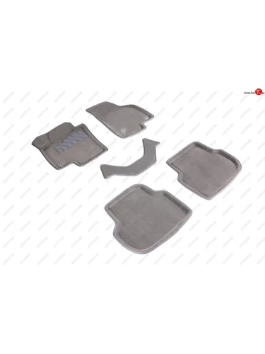 Комплект ковриков салона (ворсовые, 3D) Seintex (Серый) Volkswagen Jetta A6 седан дорестайлинг (2011-2015)