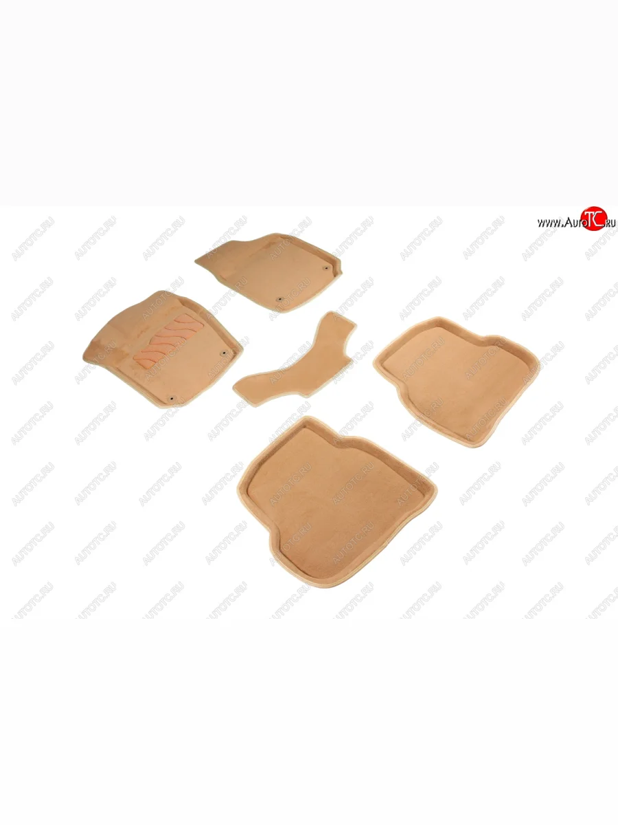 Комплект ковриков салона (ворсовые, 3D) Seintex Volkswagen Polo Mk5 6R,6C,61 седан дорестайлинг (2009-2015) (Бежевый)  в Керчи Республика Крым