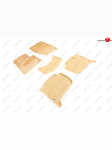 Комплект ковриков салона (ворсовые, 3D) Seintex (Бежевый) Volkswagen Touareg 2 NF дорестайлинг (2010-2014)