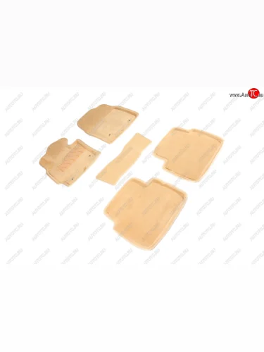 Комплект ковриков салона (ворсовые, 3D) SEINTEX (Бежевый) Mazda CX-5 KE дорестайлинг (2011-2014)