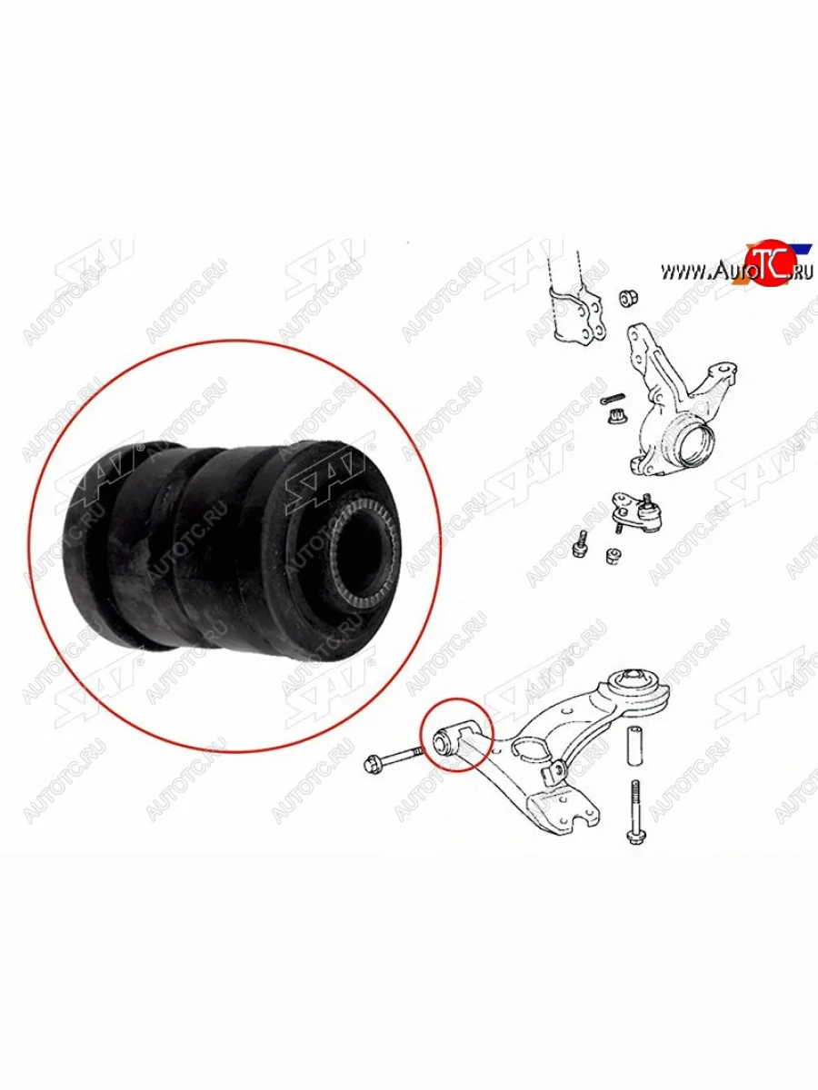 Сайлентблок переднего нижнего рычага FR SAT Toyota Corona T190 седан дорестайлинг (1992-1994)  в Самаре Самарской области