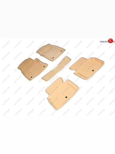 Комплект ковриков салона (ворсовые, 3D) SEINTEX (Бежевый) INFINITI Q50 V37 дорестайлинг (2013-2017)