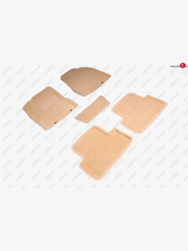 Комплект ковриков салона (ворсовые, 3D) SEINTEX (Бежевый) Nissan X-trail 2 T31 дорестайлинг (2007-2011)