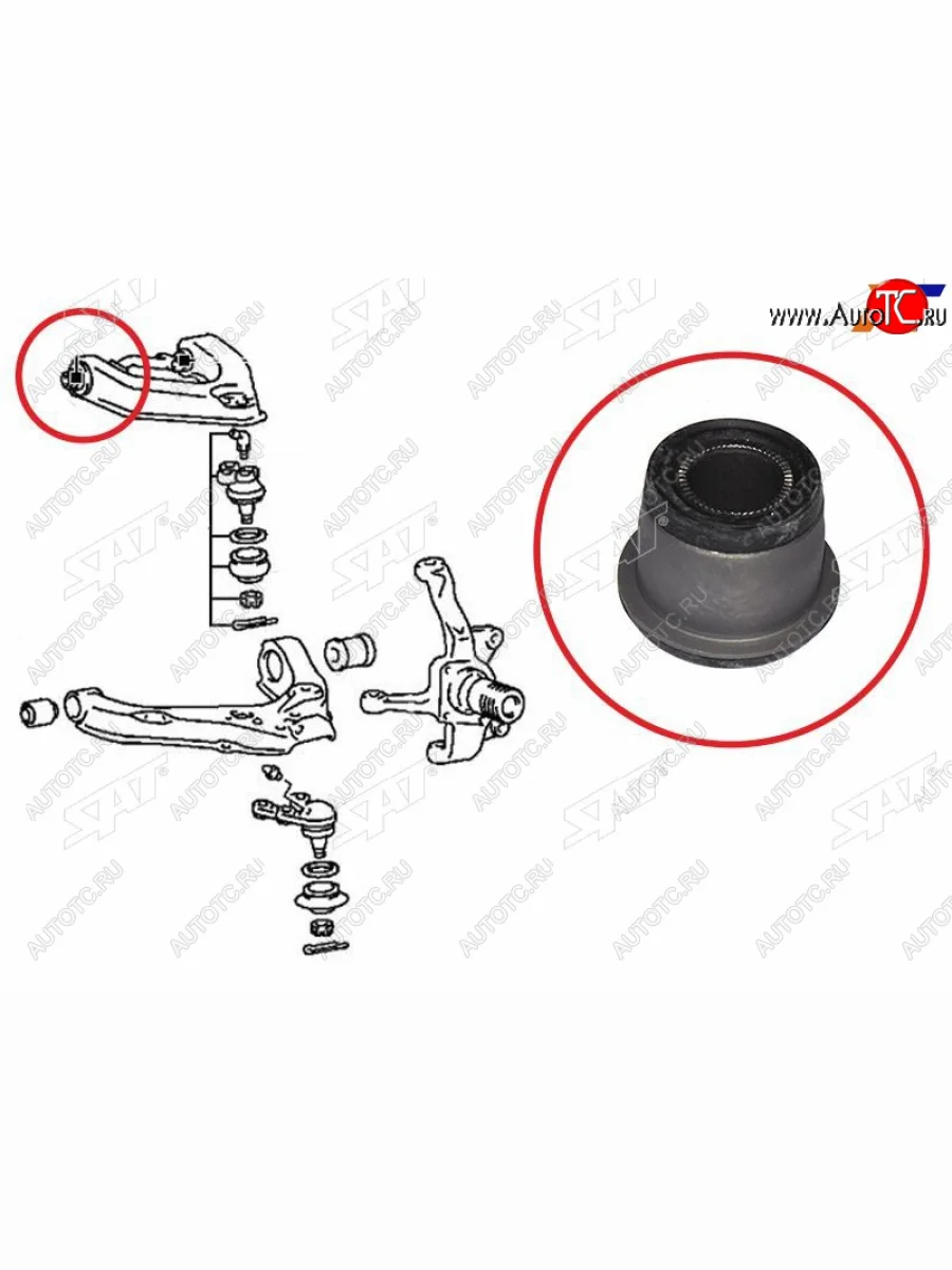 Сайлентблок нижнего рычага передний FR SAT Mitsubishi Delica 4 дорестайлинг (1994-1997)  в Самаре Самарской области