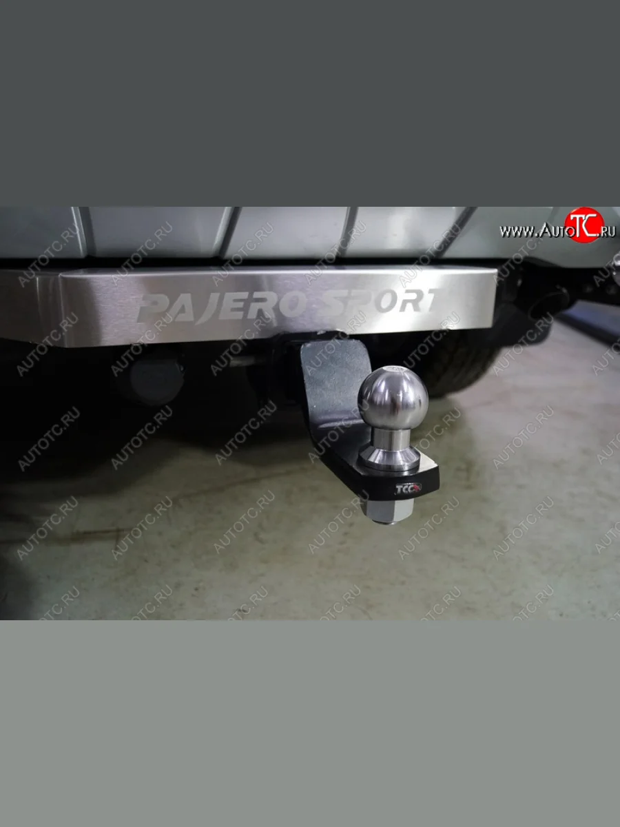 Фаркоп (тягово-сцепное устройство) ТСС Тюнинг  Mitsubishi Pajero Sport (2019-2022) QF (надпись Pajero Sport, оцинкованный шар E , нержавейка)  В Кинешме Ивановской области