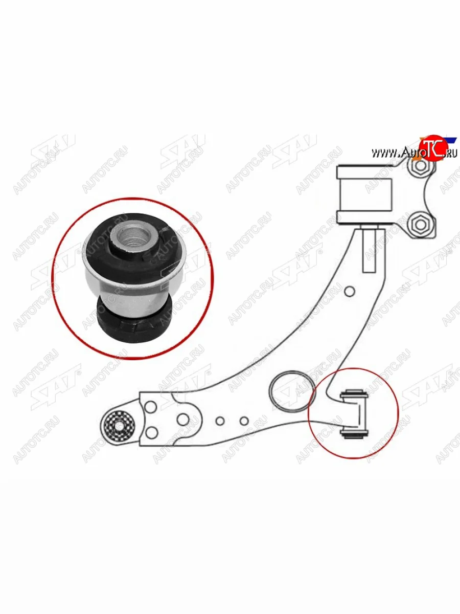 Сайлентблок переднего нижнего рычага FR SAT Ford C-max Mk2 дорестайлинг (2010-2015)  в Перми Пермском крае