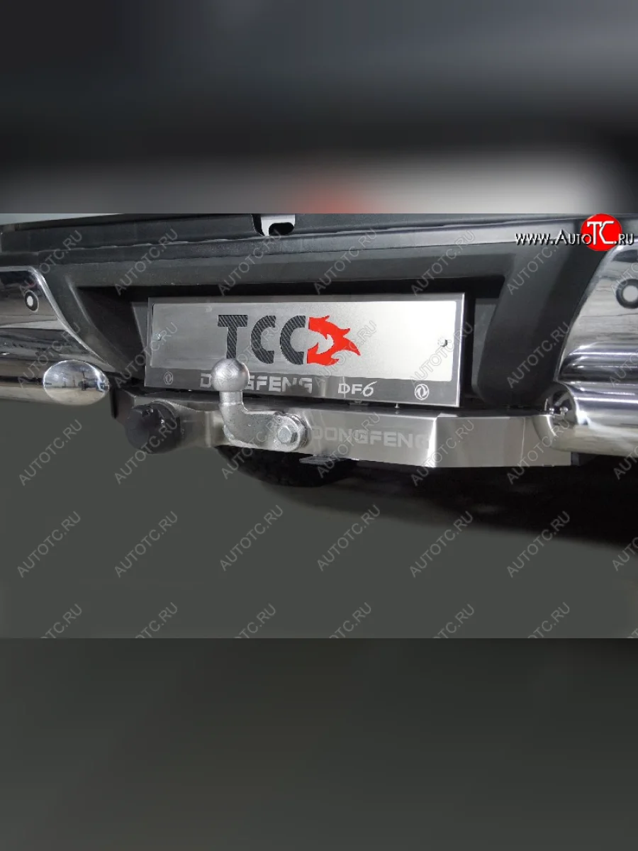 Фаркоп (тягово-сцепное устройство) ТСС Тюнинг Dong Feng DF6 пикап (2022-2025) (оцинкованный, крюк F, надпись DongFeng)  с доставкой в г. Керчь