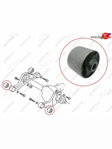 Сайлентблок подушки переднего дифференциала FR SAT Mitsubishi Montero V90 5 дв. дорестайлинг (2006-2011)