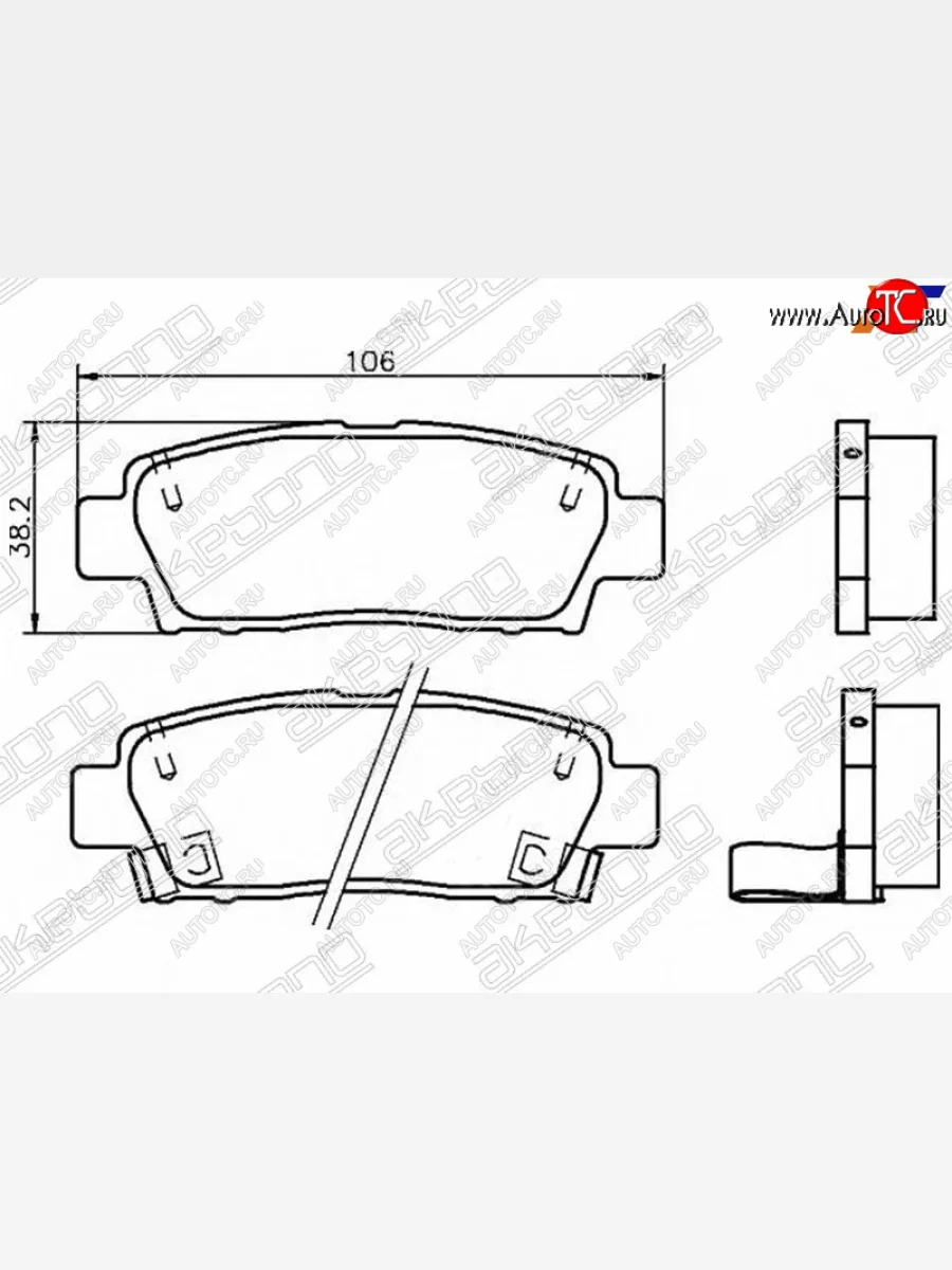 Колодки тормозные зад LH-RH SAT Toyota Mark 2 X110 седан дорестайлинг (2000-2002)  в Керчи Республика Крым