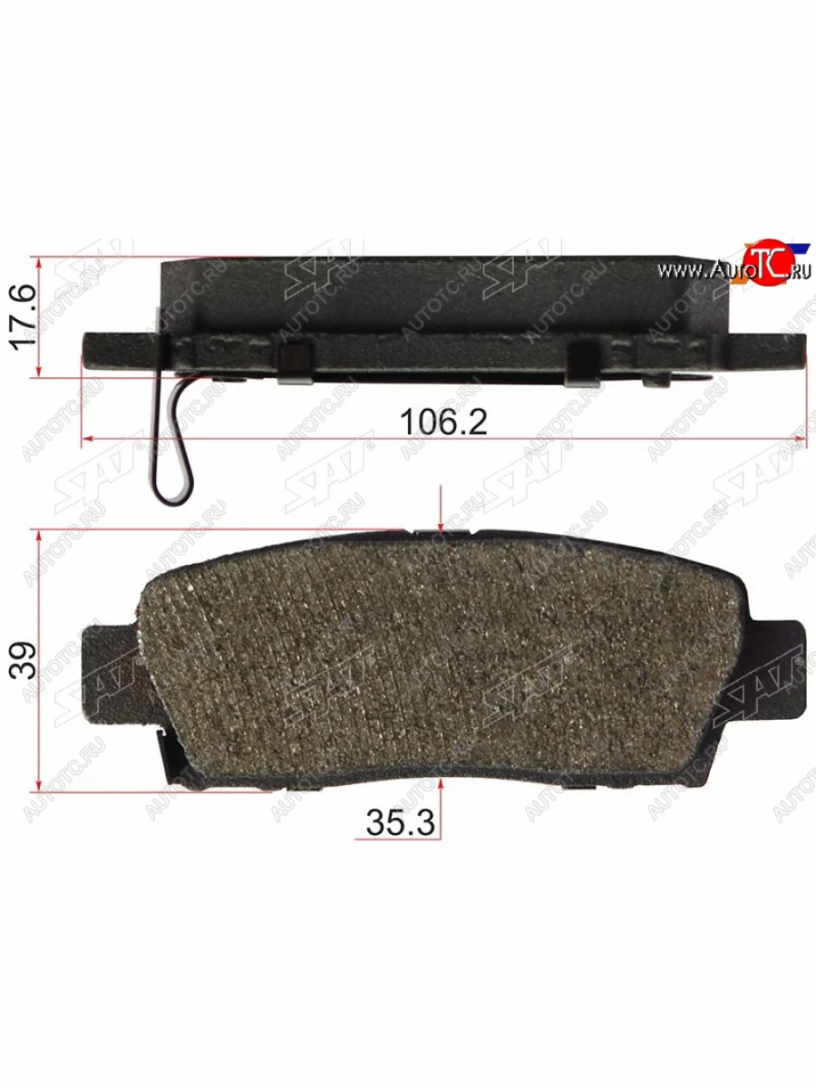 Колодки тормозные зад LH-RH SAT Toyota Mark 2 X110 седан дорестайлинг (2000-2002)  в Керчи Республика Крым