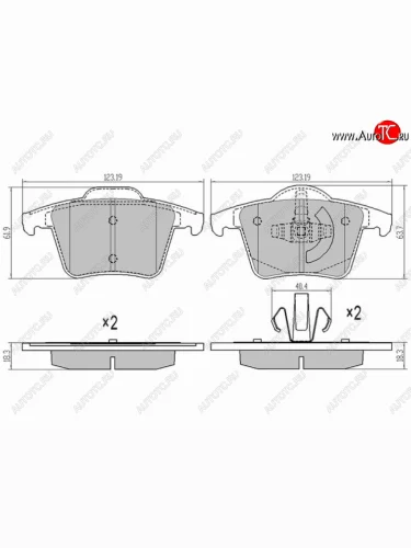 Колодки тормозные зад LH-RH SAT Volvo XC90 C дорестайлинг (2002-2006)
