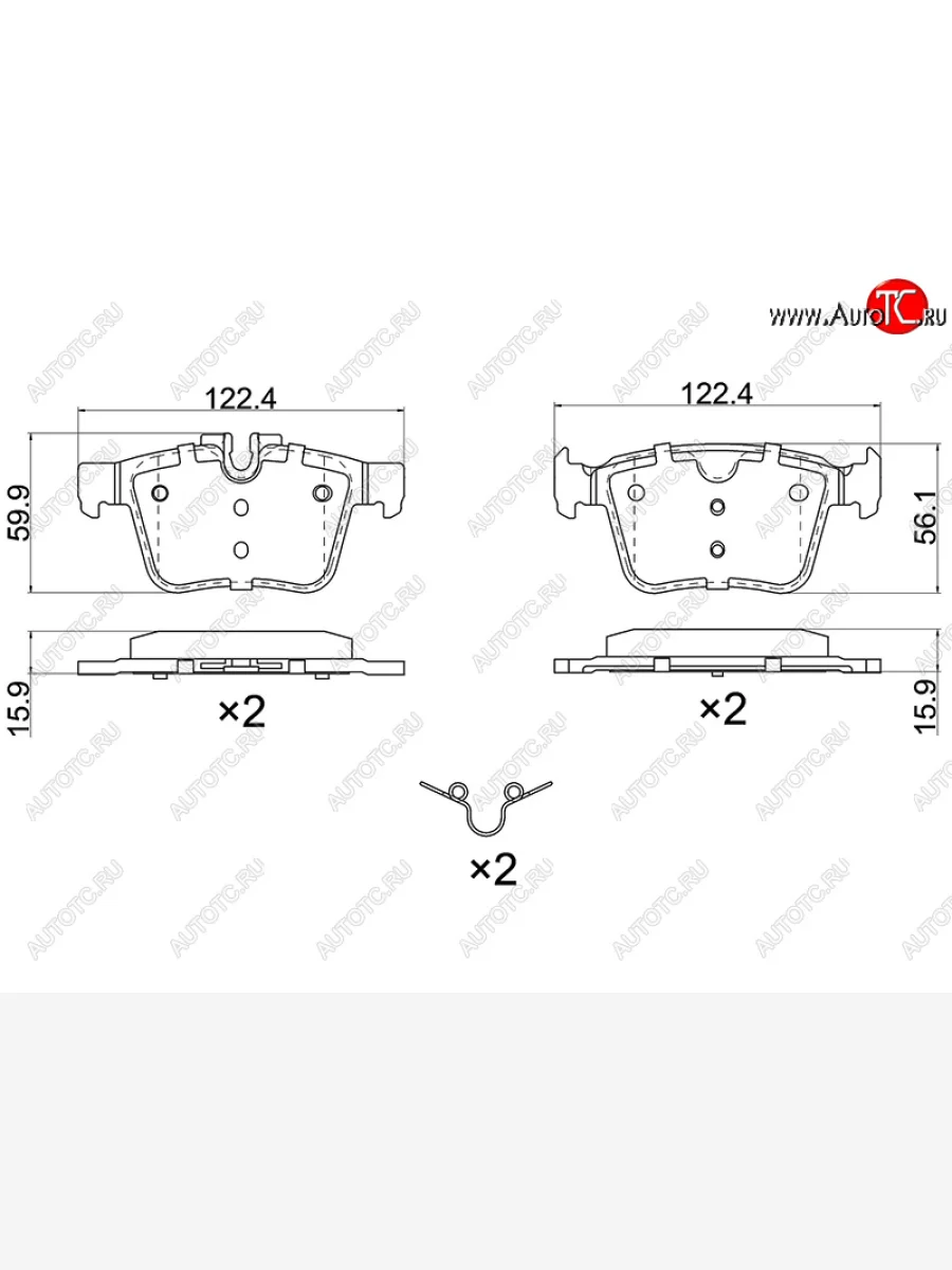 Колодки тормозные зад LH-RH SAT Land Rover Range Rover Evoque 1 L538 дорестайлинг 5 дв. (2011-2015)  в Самаре Самарской области