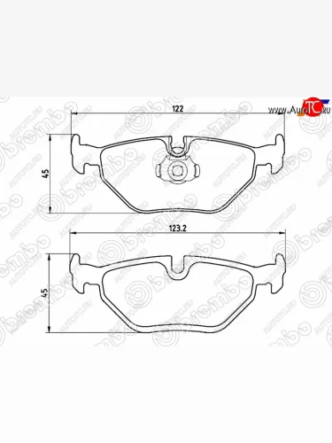 Колодки тормозные задние RH-LH SAT BMW 5 серия E39 седан рестайлинг (2000-2003)