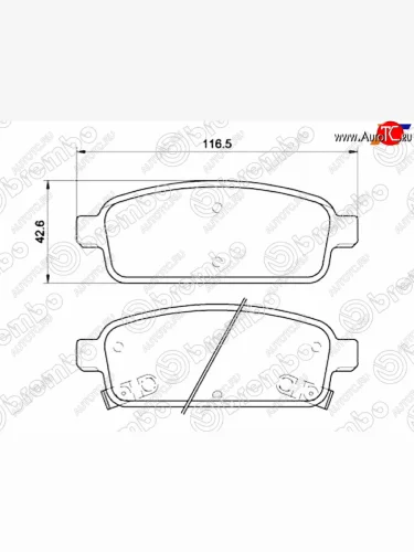Колодки тормозные задние RH-LH SAT Chevrolet Cruze J305 хэтчбек дорестайлинг (2009-2012)