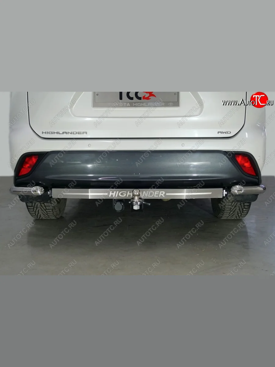Фаркоп (тягово-сцепное устройство) TCC Тюнинг Toyota Highlander XU70 (2020-2025) (шар E, надпись Highlander)  в Воронеже Воронежской области